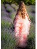 Peach Tulle Tiered High Low Stunning Flower Girl Dress